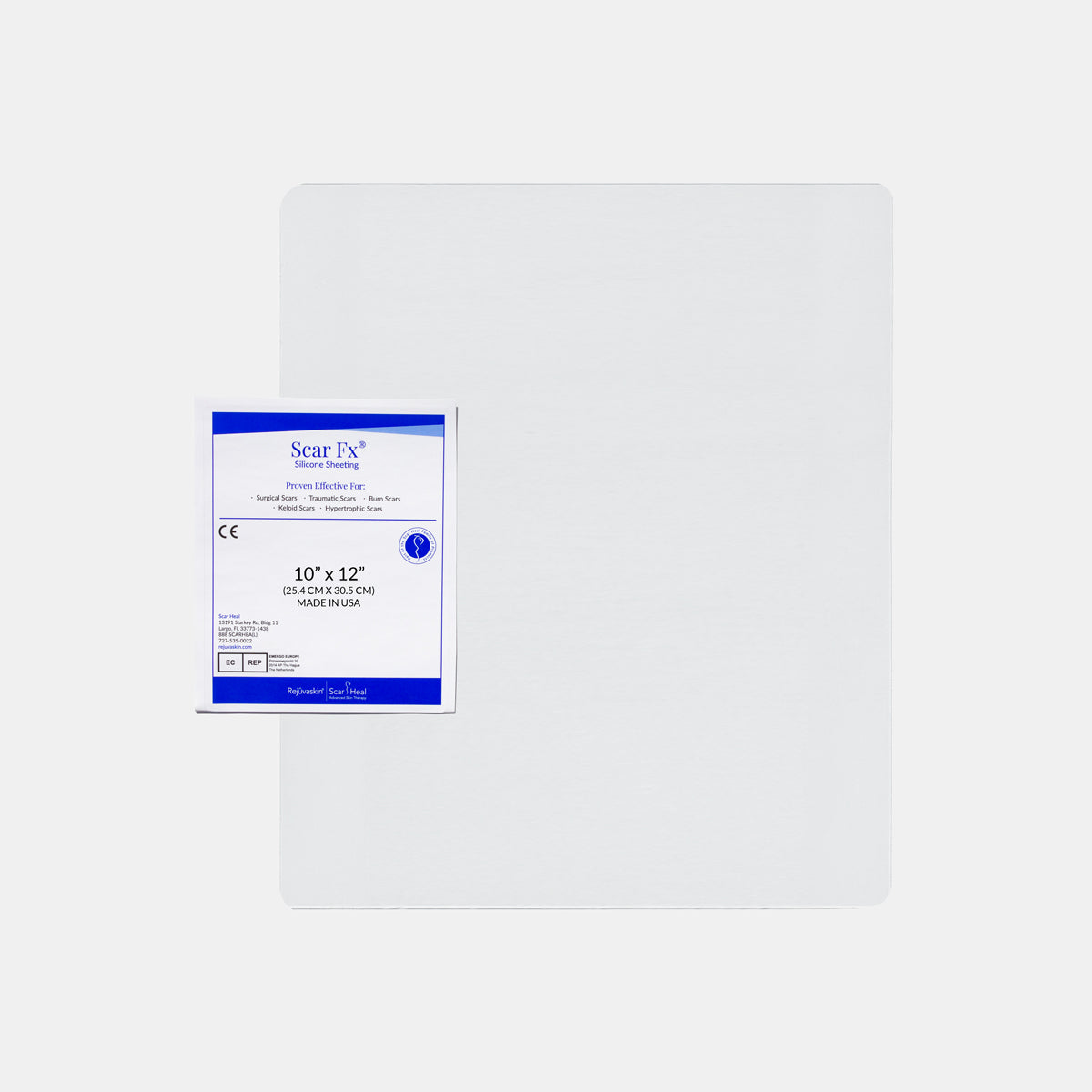 Scar Fx Silicone Sheet for Large Traumatic Scars, Burns, Rejuvaskin Scar Management
